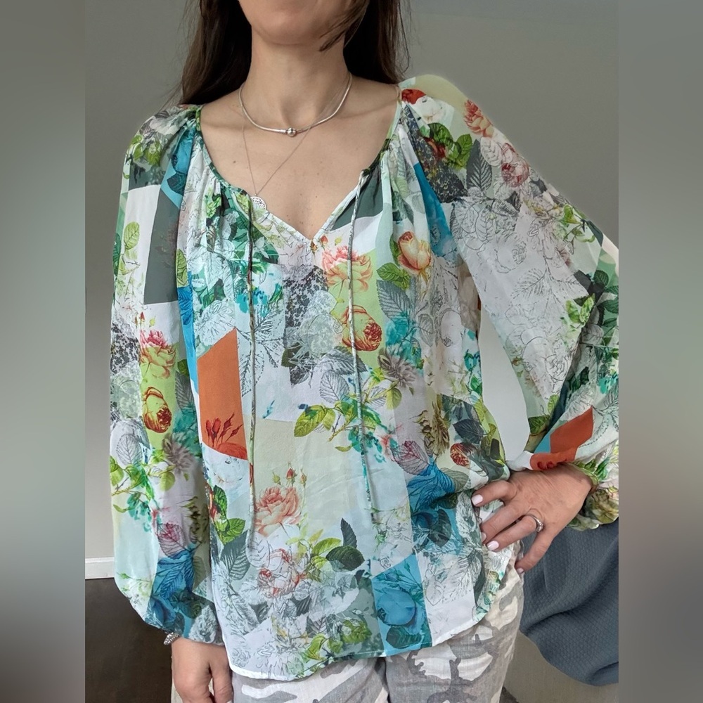 Anthropologie Leifsdottir Silk Long Sleeve Blouse